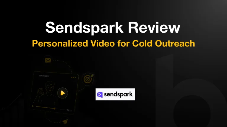 Sendspark video outreach review cover with personalized cold outreach and engagement visuals.